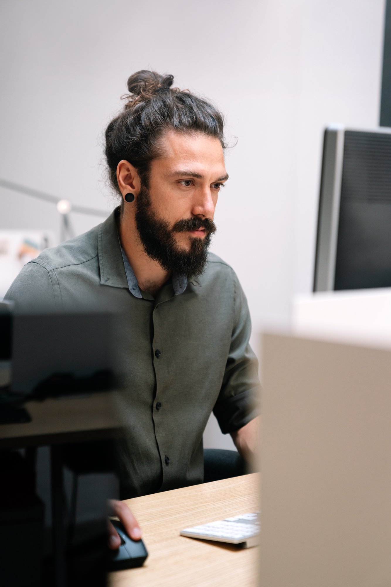 IT person using computer