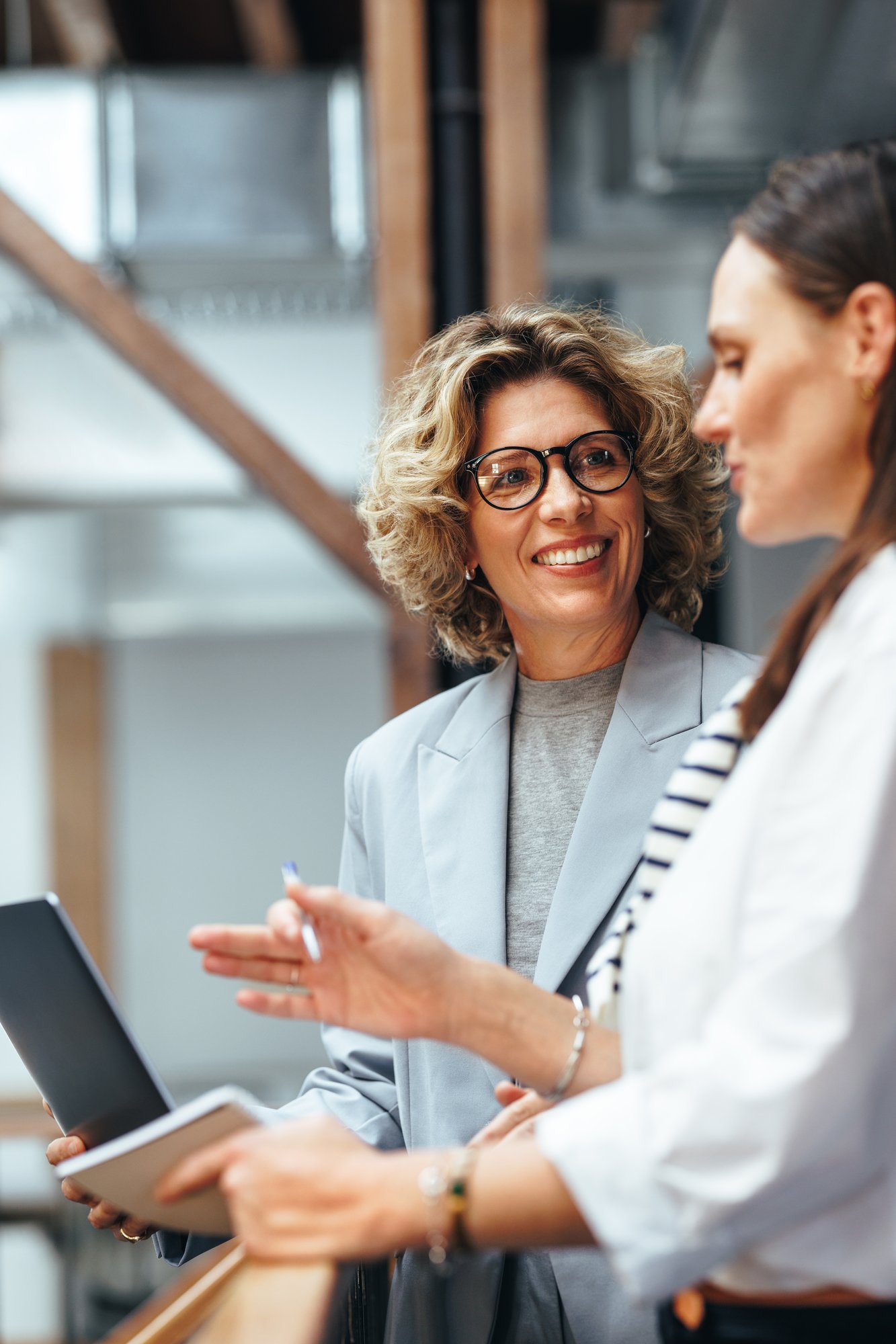 Business women having a discussion