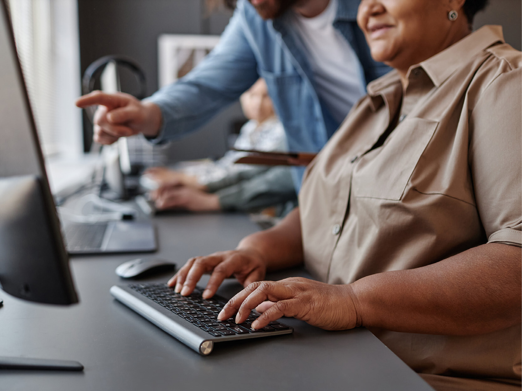 Senior woman using computer