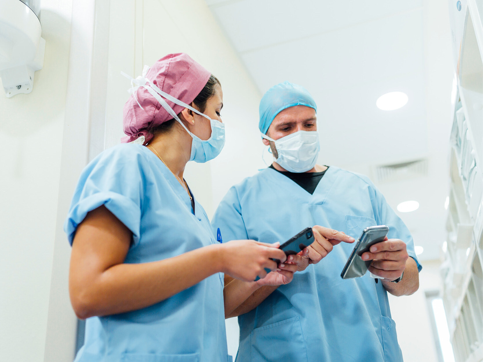 Doctors using cell phones