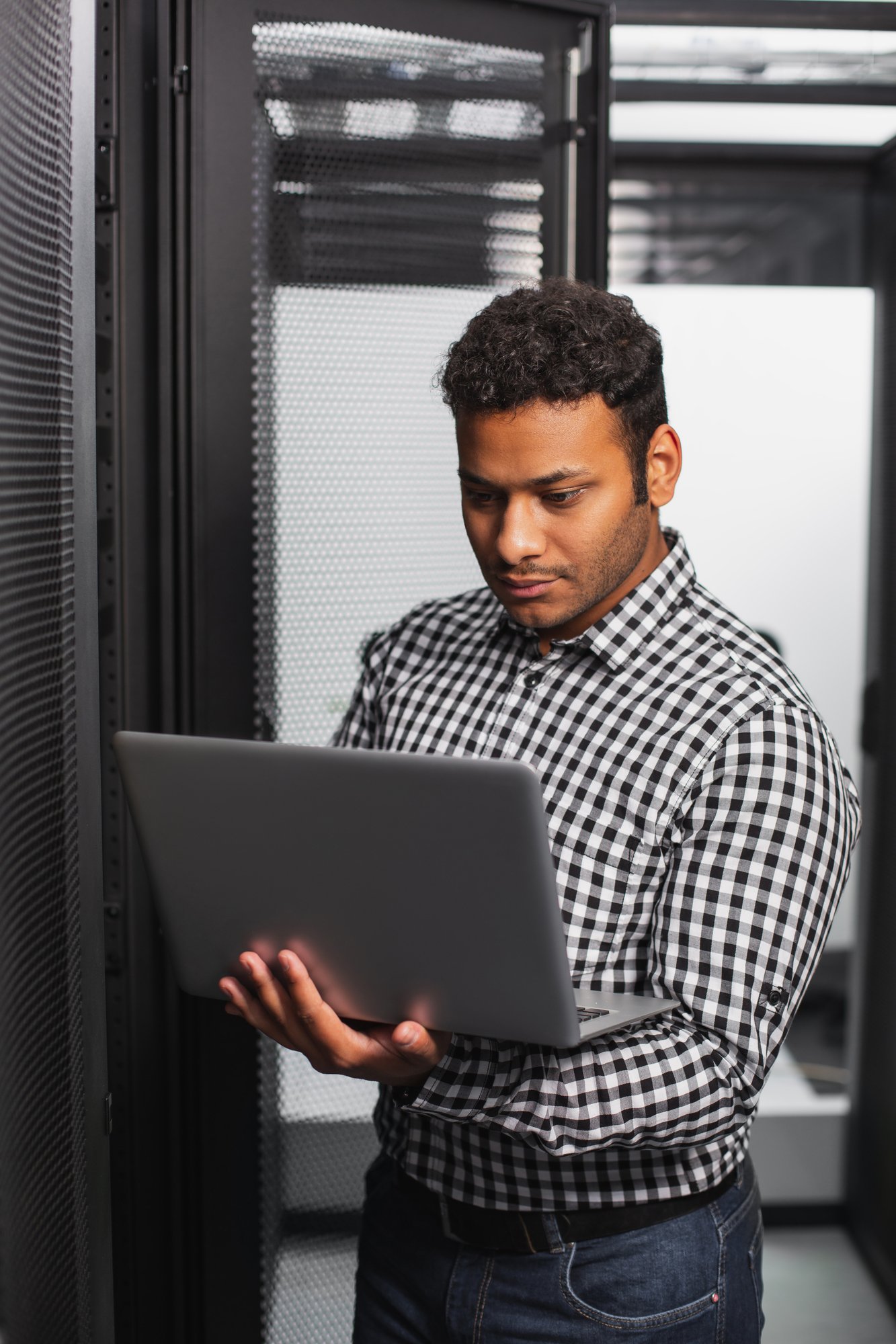 IT guy using laptop