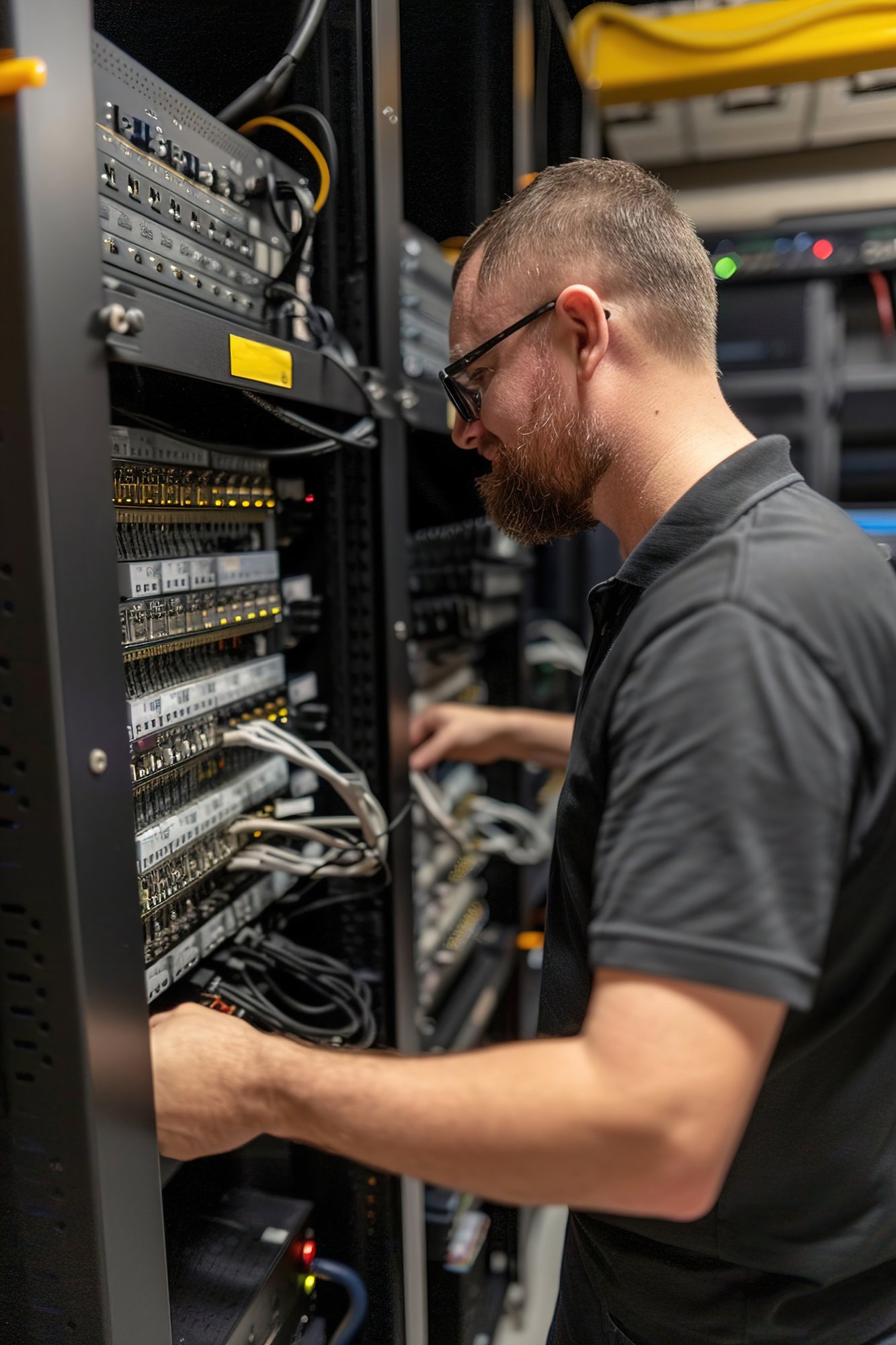 IT technician fixing hardware